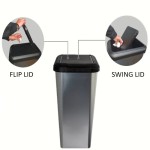 45L Silver IML Touch-Control Rectangular Rotating Kitchen Trash Bin